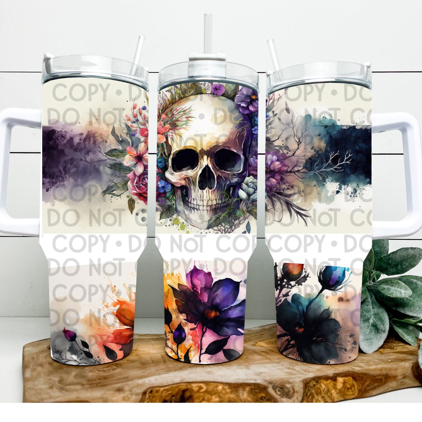 Floral Skull - 40oz  Sublimation Wrap