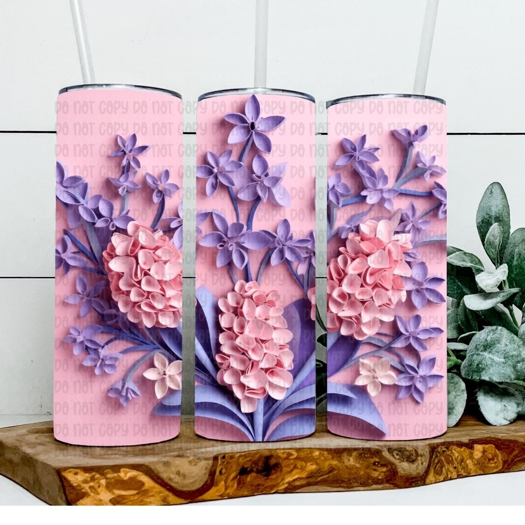 Flowers - Sublimation 20oz Skinny Straight Wrap