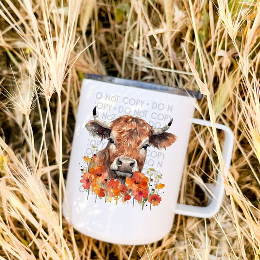 Floral Cow - UV DTF Decal