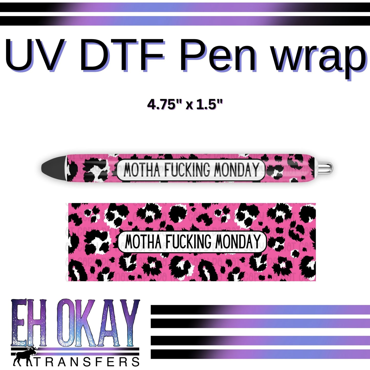 Motha Fucking Monday Pen Wrap - UV DTF