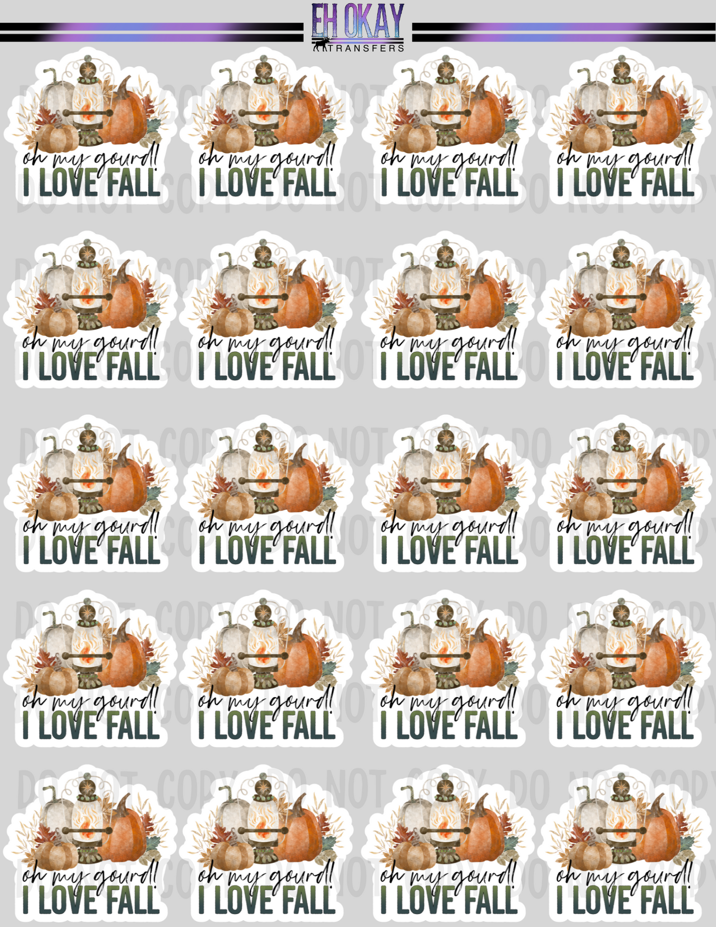 Oh my gourd I love Fall - Vinyl sticker sheet