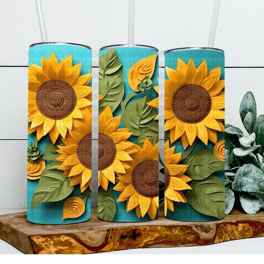 Sunflowers - Sublimation 20oz Skinny Straight Wrap