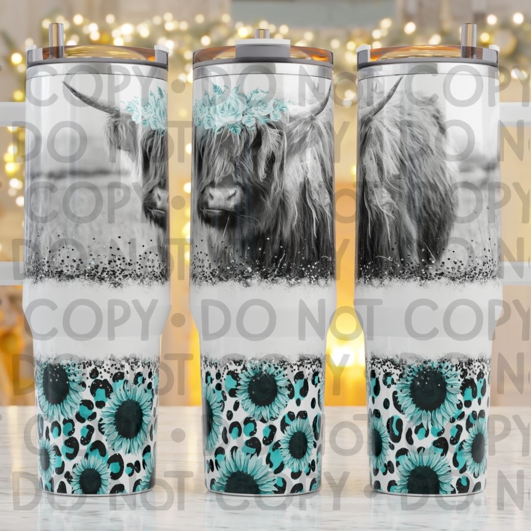 Sunflower Cow - 40oz  Sublimation Wrap