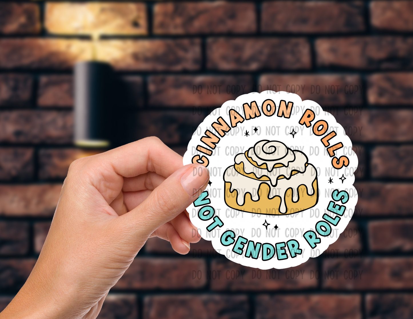 Cinnamon roles not gender roles - Vinyl Sticker