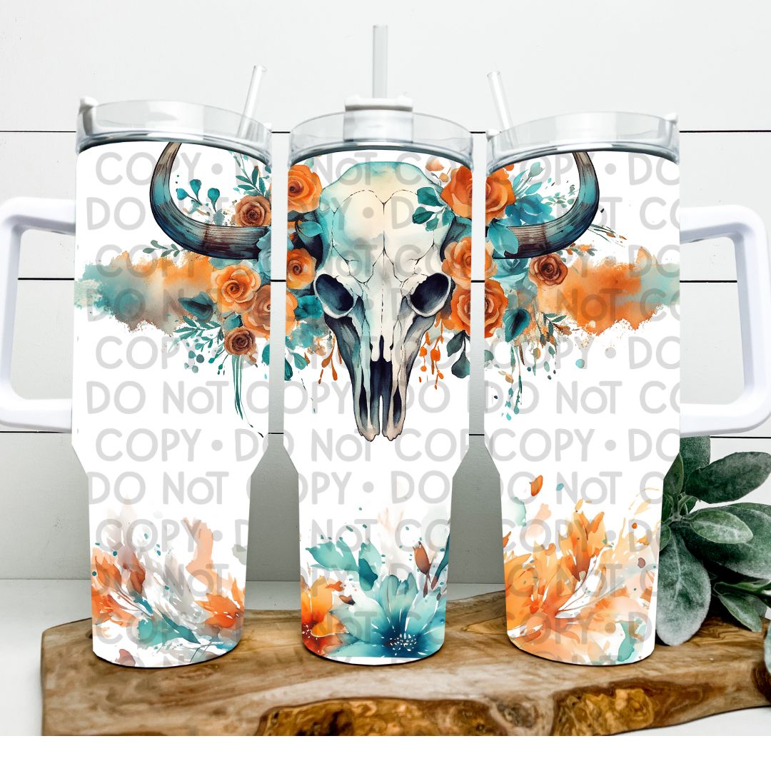 Floral Skull - 40oz  Sublimation Wrap