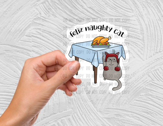 Feliz naughty cat - Vinyl Sticker