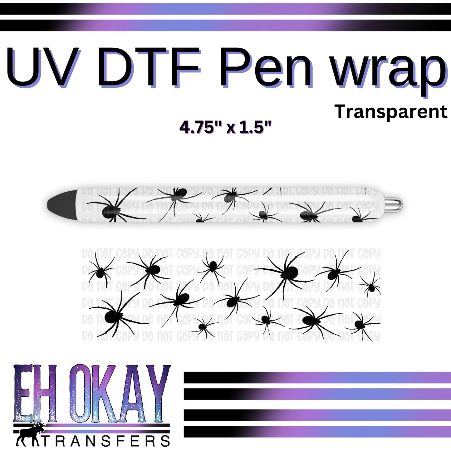 Spiders Transparent Pen Wrap - UV DTF