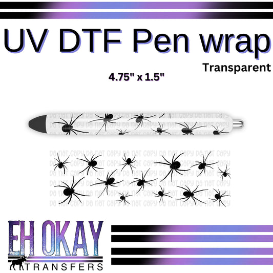 Spiders Transparent Pen Wrap - UV DTF