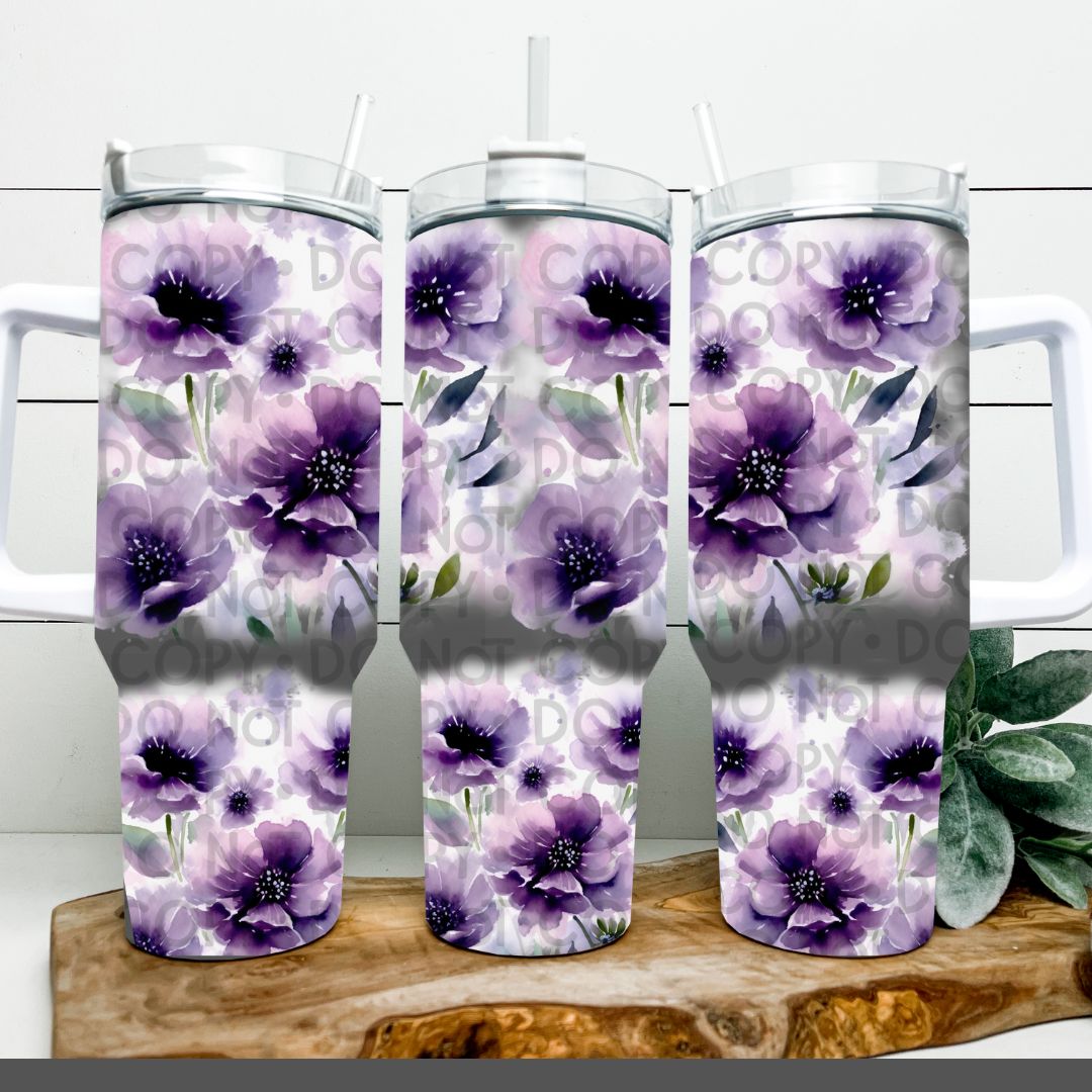 Flowers - 40oz  UV DTF Wrap