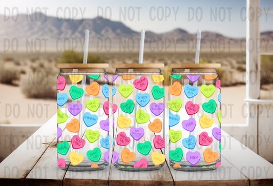 Sassy Candy Hearts- Vinyl Libbey Wrap