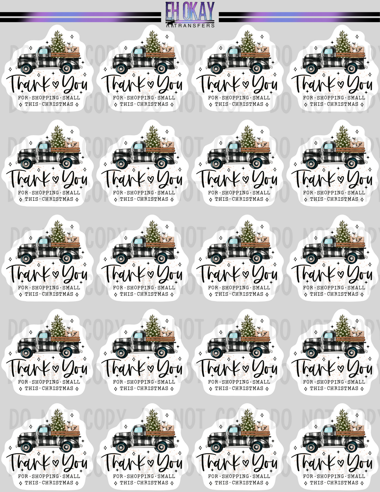 Thank you for shopping small - Vinyl sticker sheet