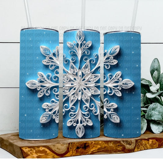 Snowflake - Sublimation 20oz Tapered or Straight Wrap