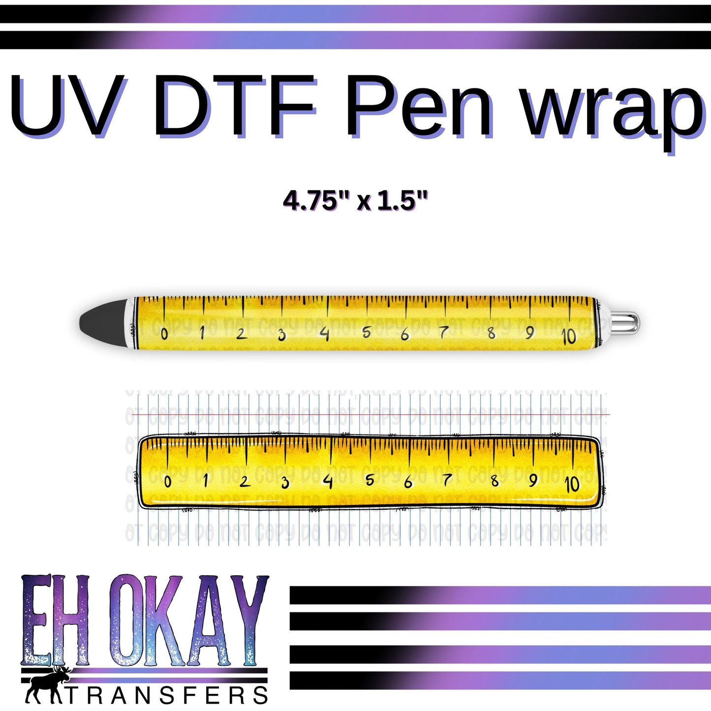 Ruler Pen Wrap - UV DTF