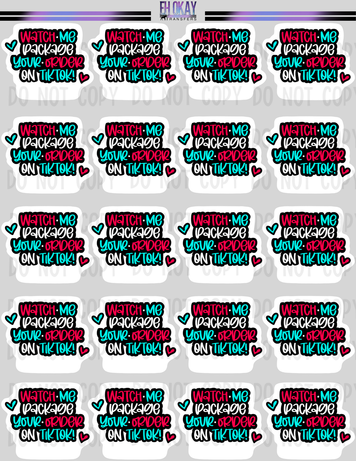 Watch Me Sticker Watch me - Vinyl sticker sheet – Eh Okay Transfers