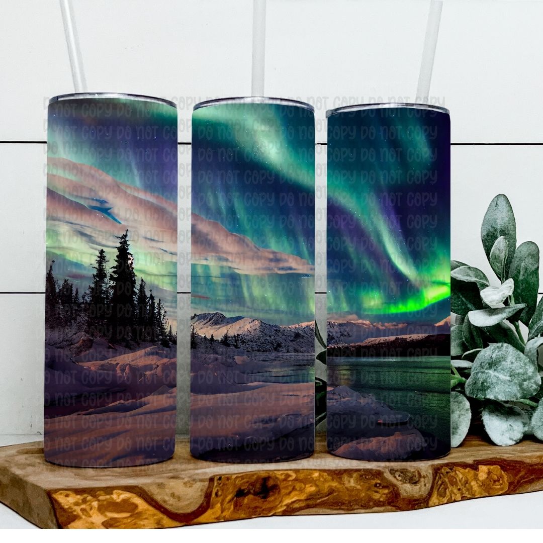 Northern Lights - Sublimation 20oz Skinny Straight Wrap