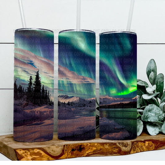 Northern Lights - Sublimation 20oz Skinny Straight Wrap