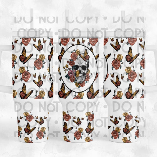 Butterflies & Skull - 40oz  Sublimation Wrap