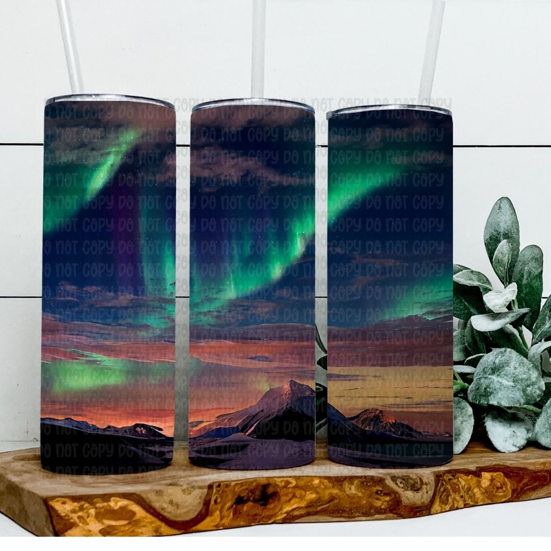 Northern Lights - Sublimation 20oz Skinny Straight Wrap