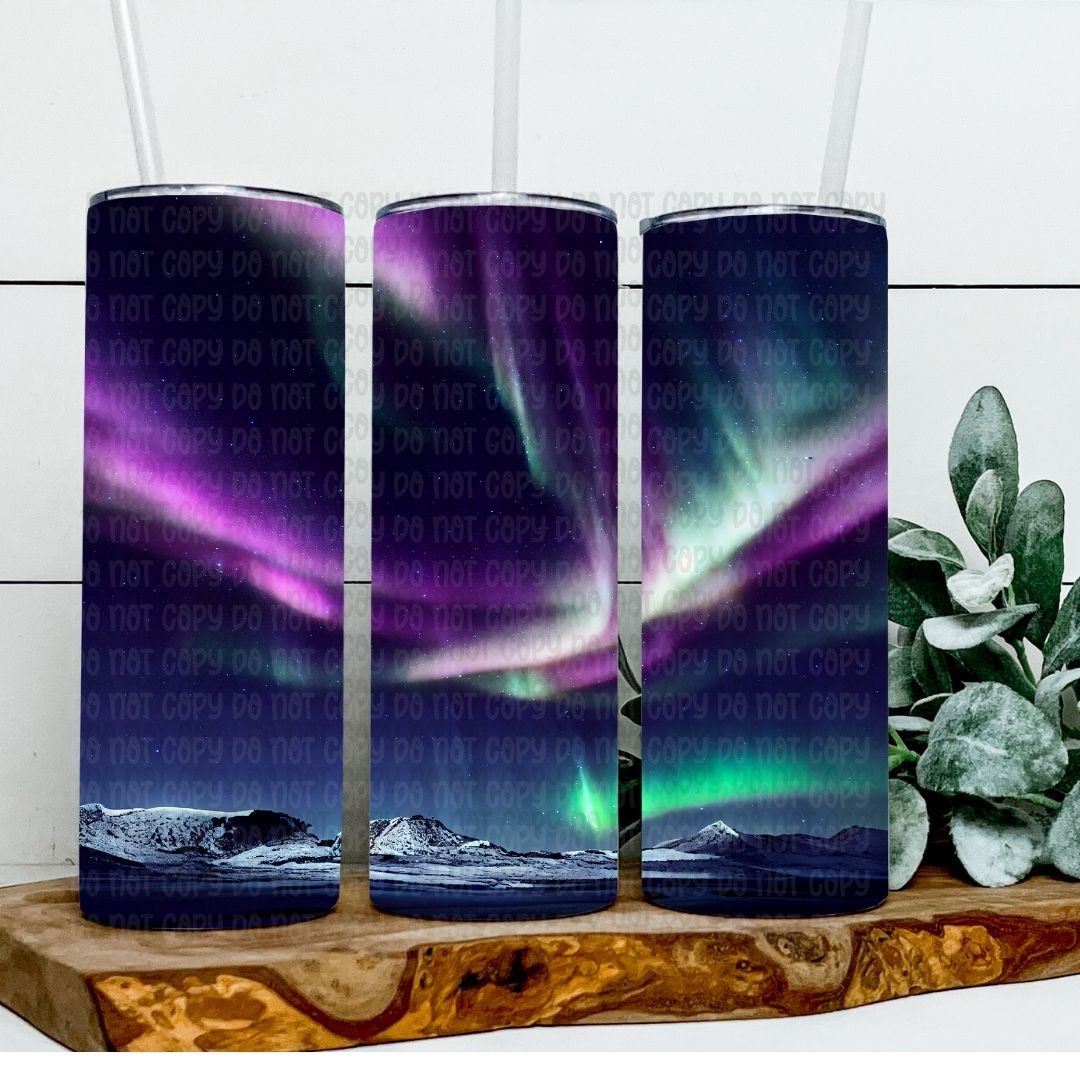 Northern Lights - Sublimation 20oz Skinny Straight Wrap