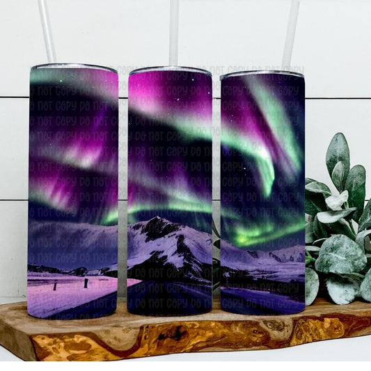 Northern Lights - Sublimation 20oz Skinny Straight Wrap