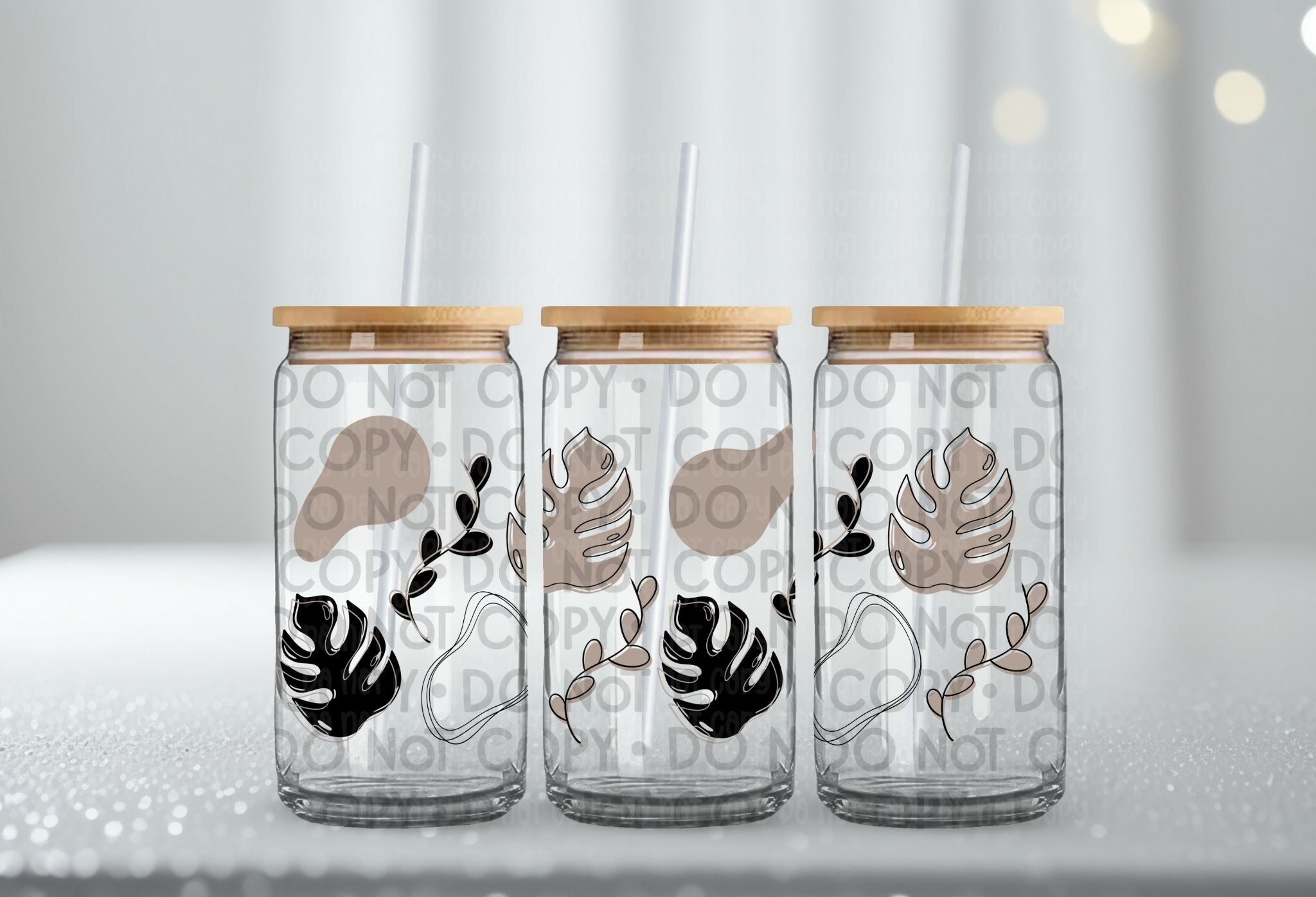 Monstera Leaves Wrap 16oz - UV DTF – Eh Okay Transfers