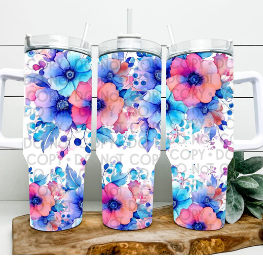 Flowers - 40oz  UV DTF Wrap