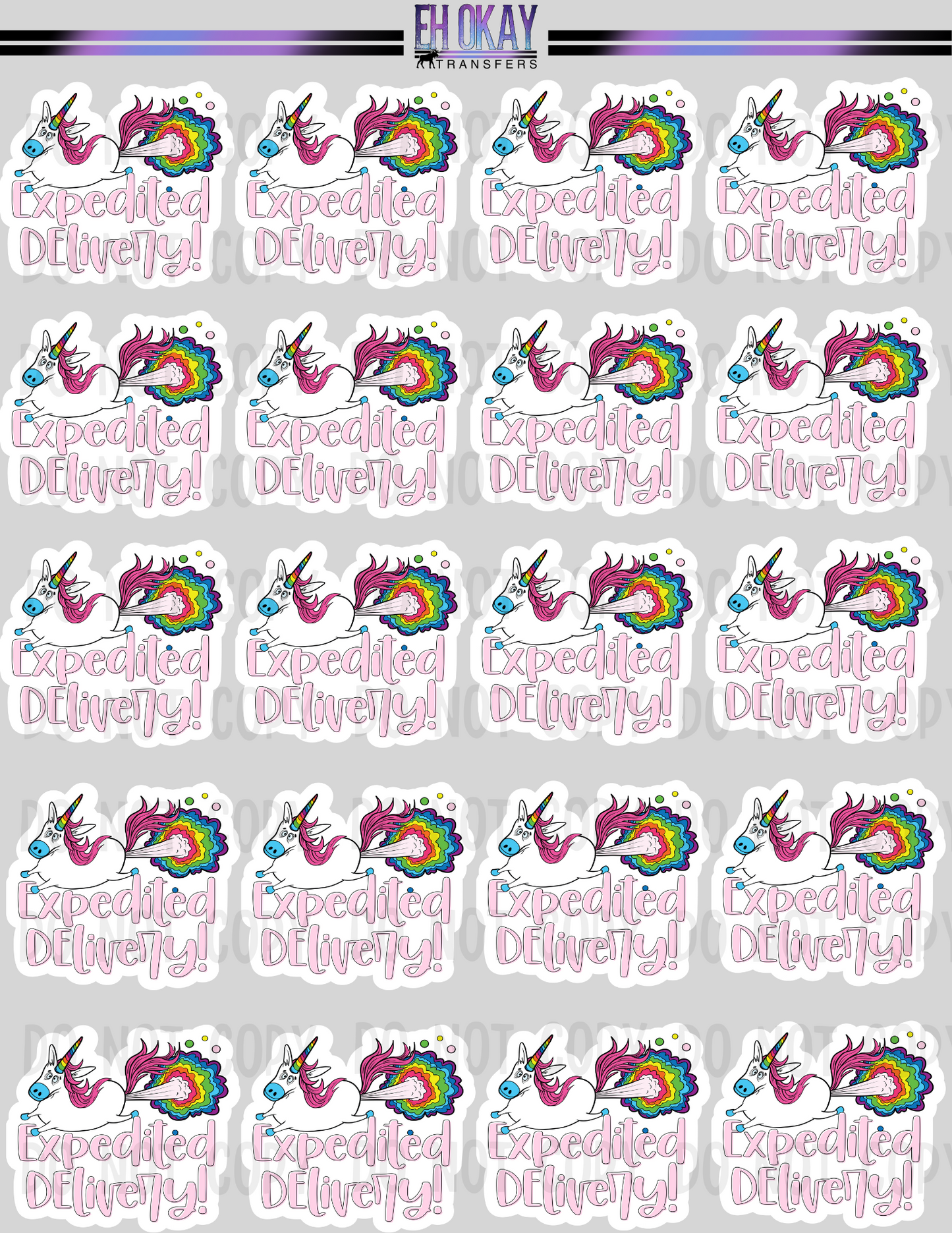 Delivery - Vinyl sticker sheet