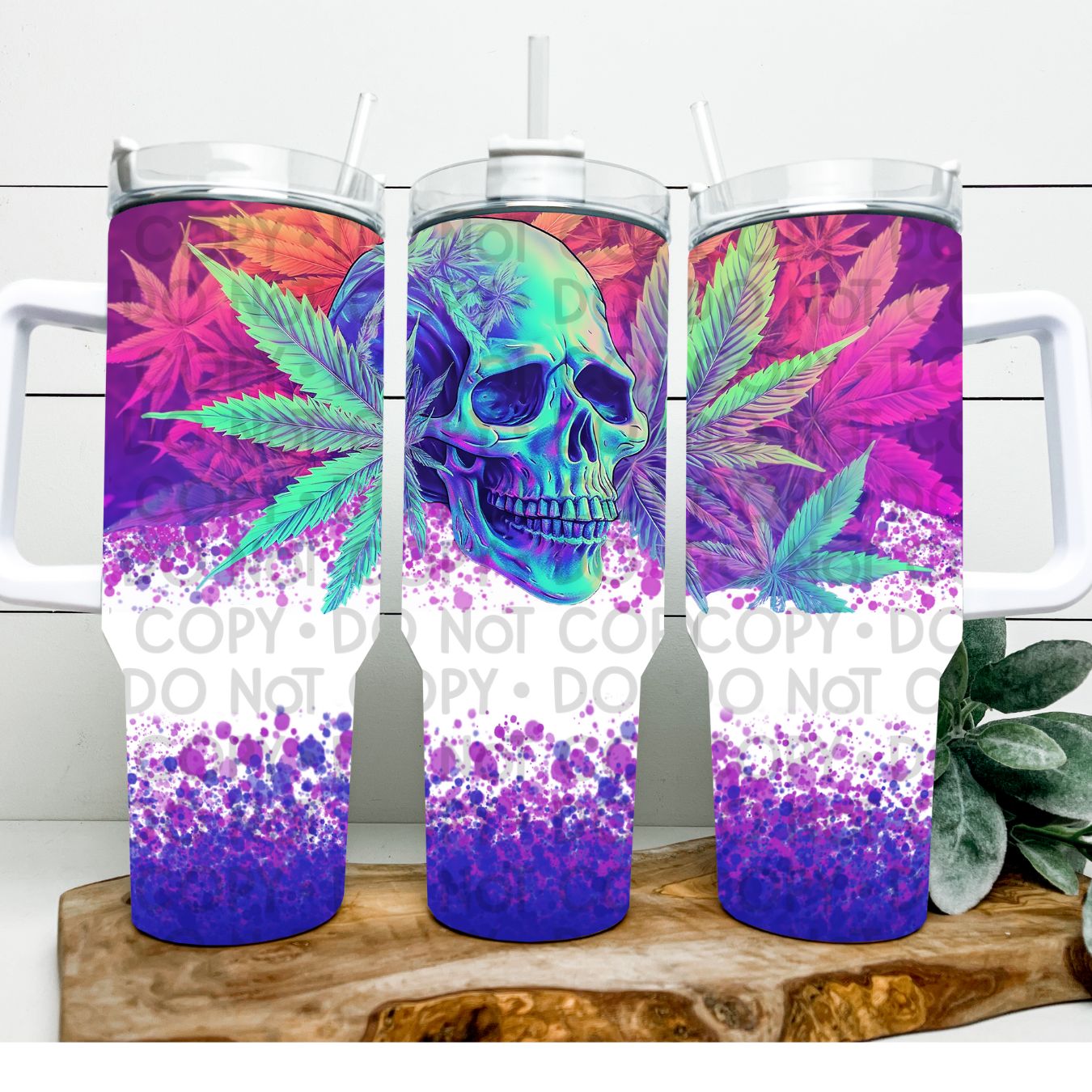 Skull Marijuana - 40oz  Sublimation Wrap