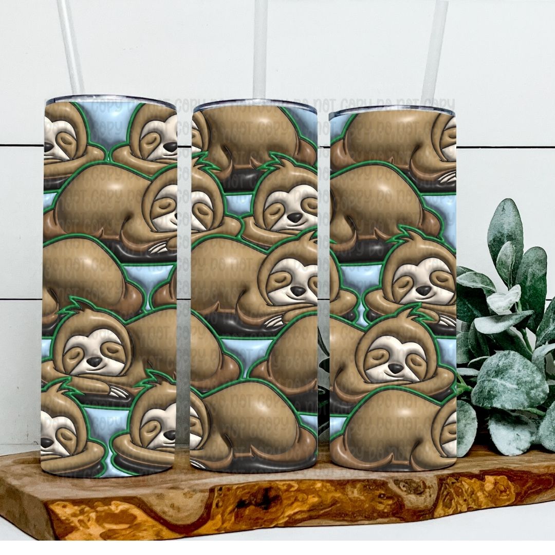 Sloths - Sublimation 20oz Skinny Straight Wrap