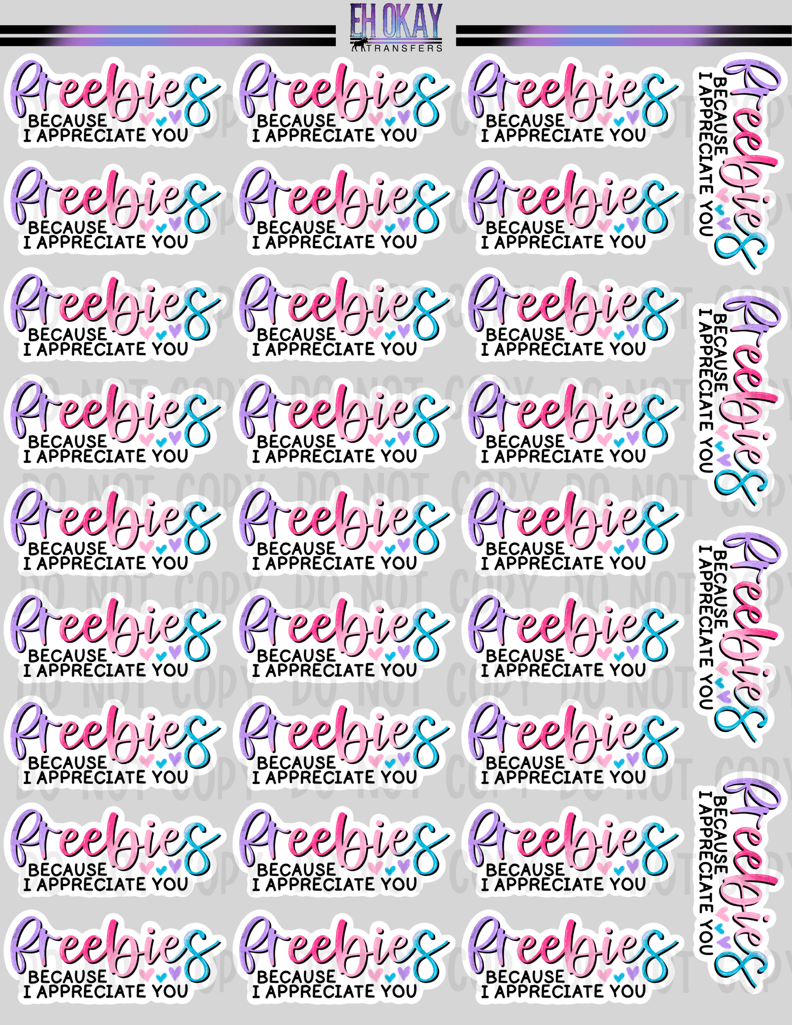 Freebies - Vinyl sticker sheet – Eh Okay Transfers