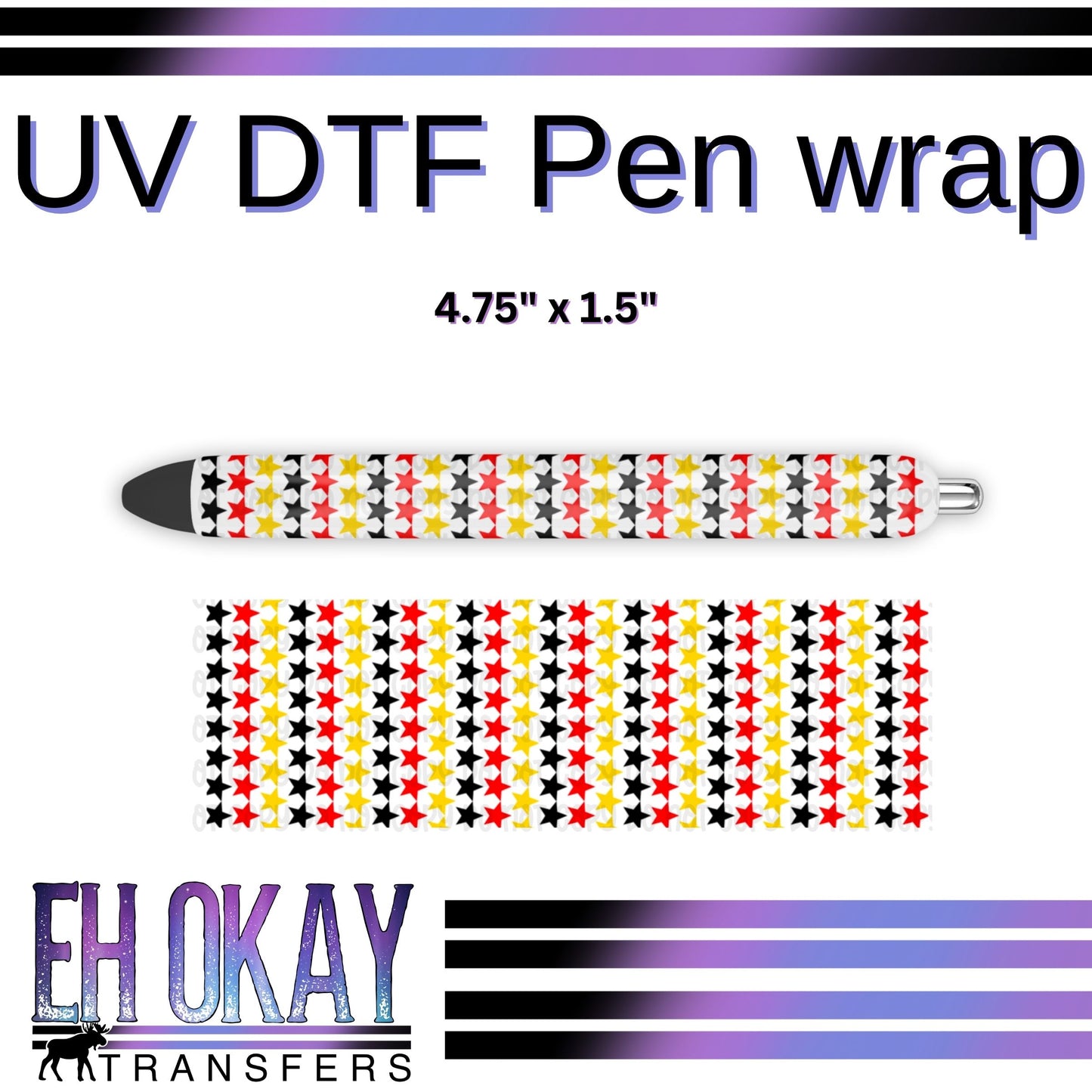 Stars Pen Wrap - UV DTF