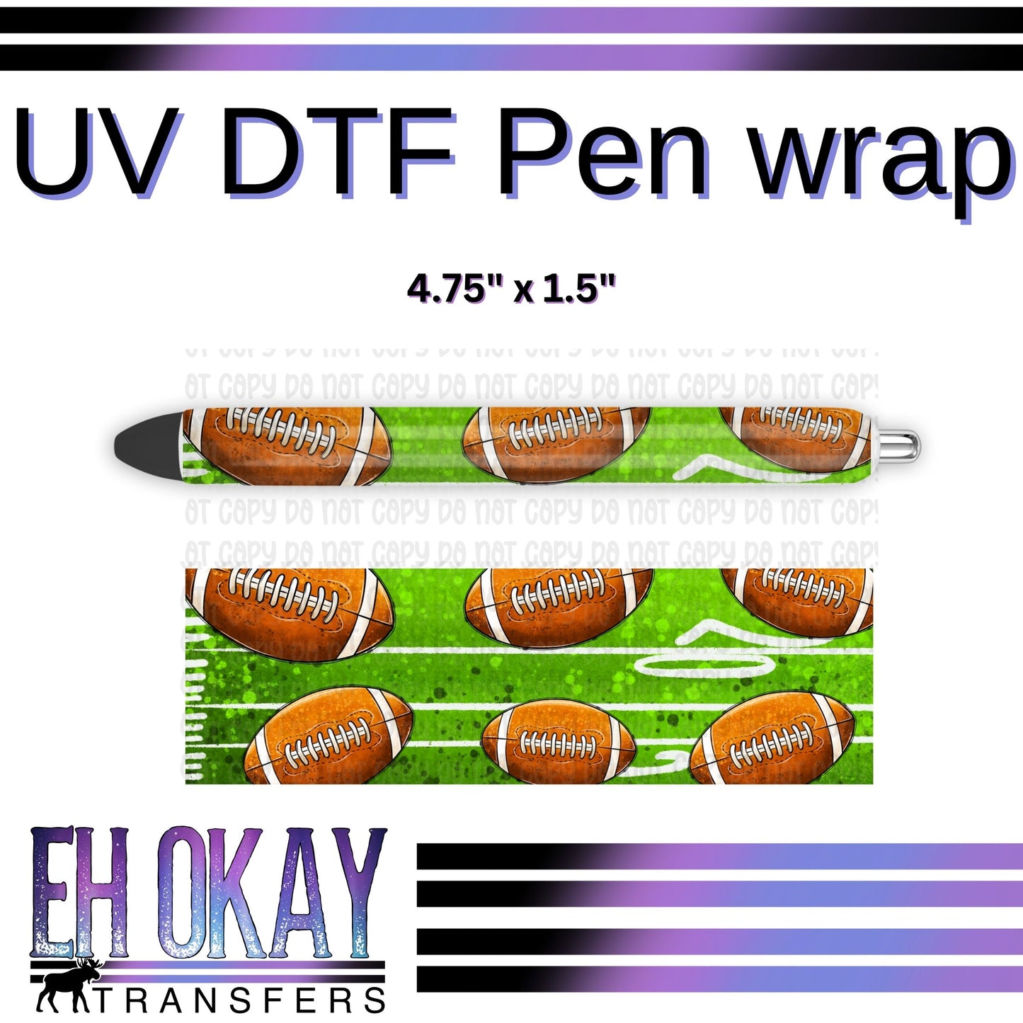 Football Pen Wrap - UV DTF