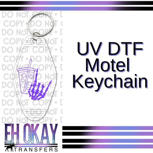 Skellie Iced Coffee - UV DTF Keychain Decal