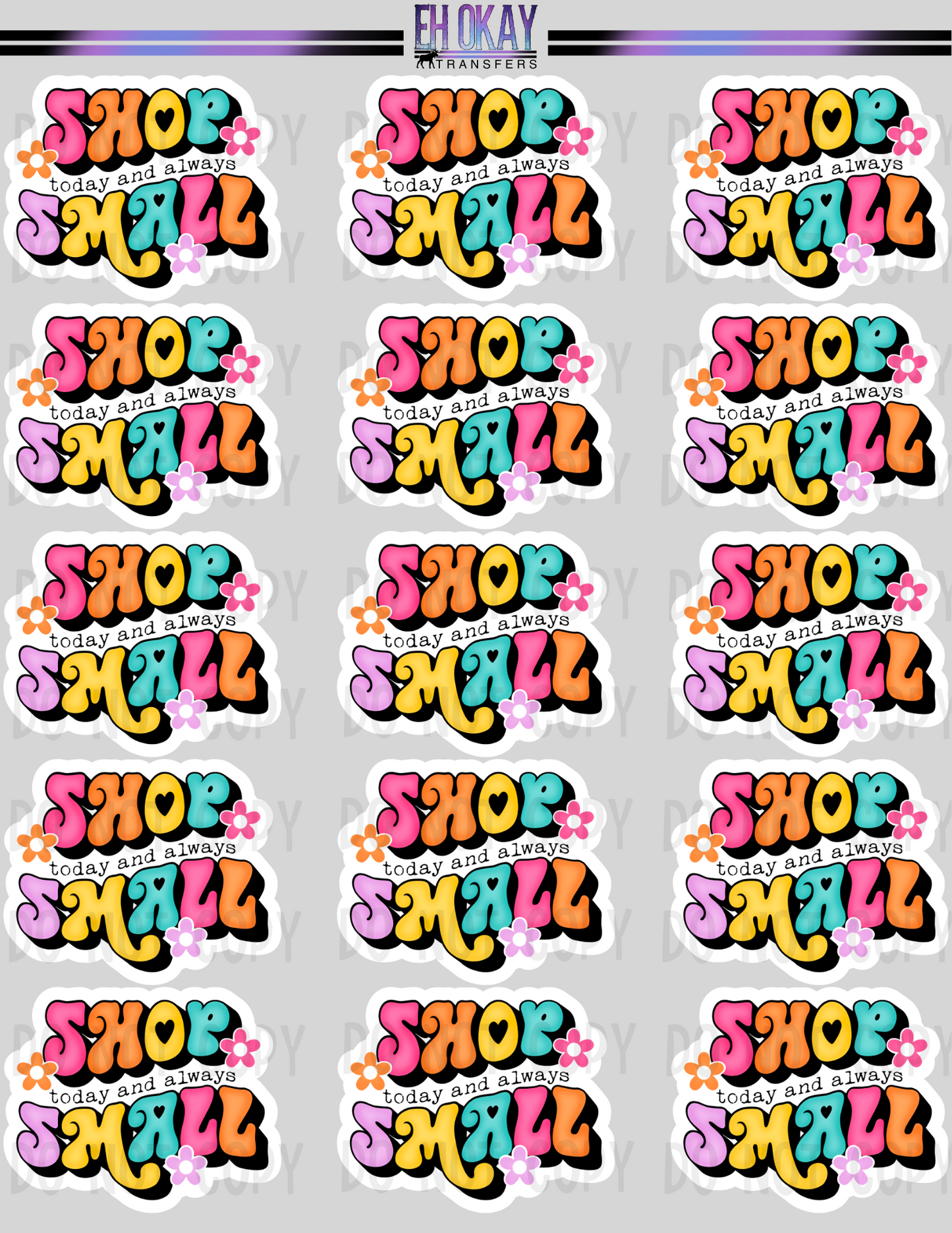 Shop small - Vinyl sticker sheet