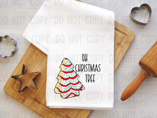 OH CHRISTMAS TREE DISH TOWEL - DTF