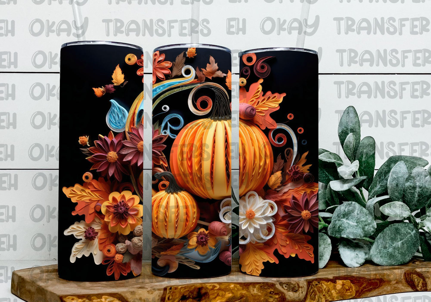 Pumpkin Patch03 - Sublimation 20oz Skinny Straight Wrap