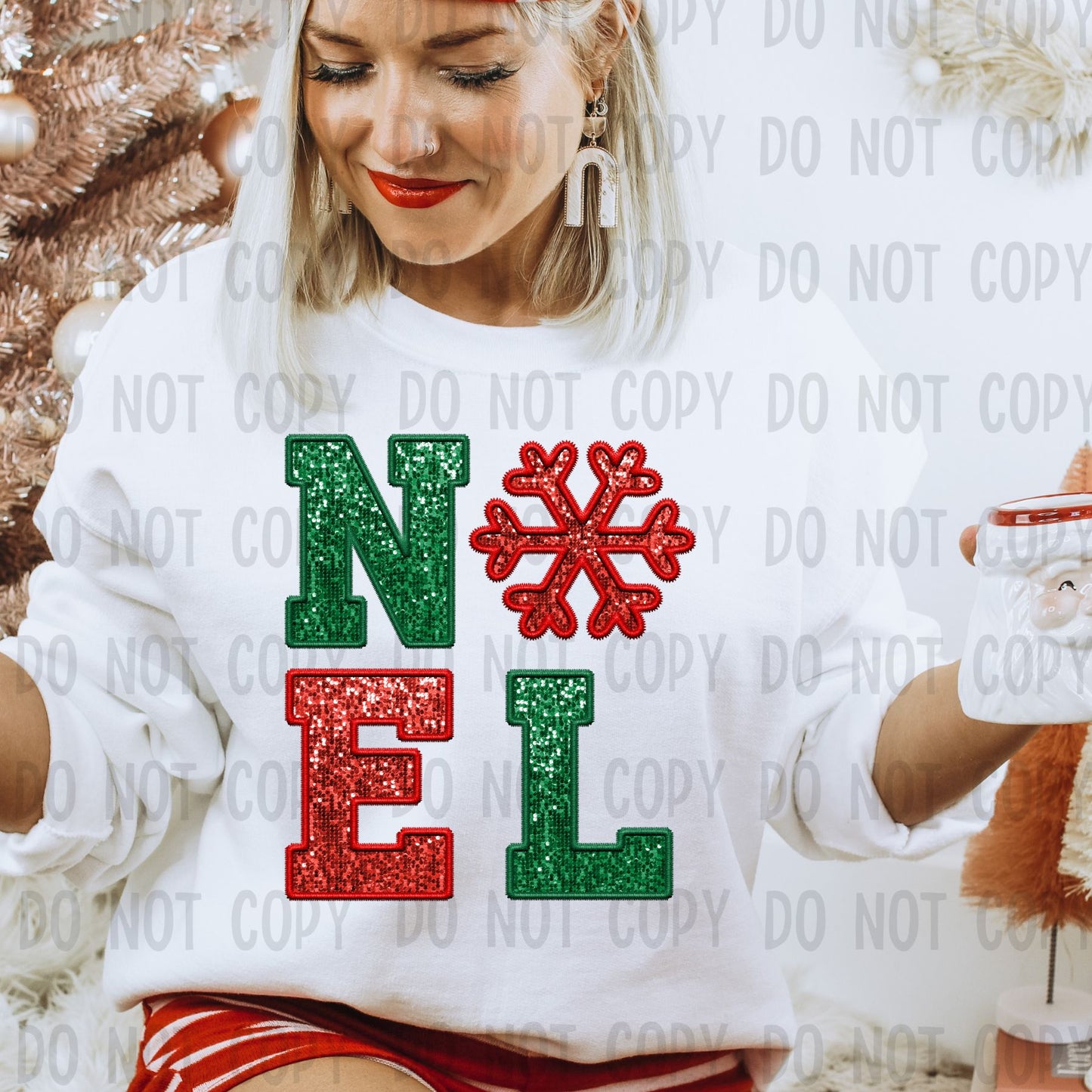 SPARKLY NOEL RED AND GREEN - DTF