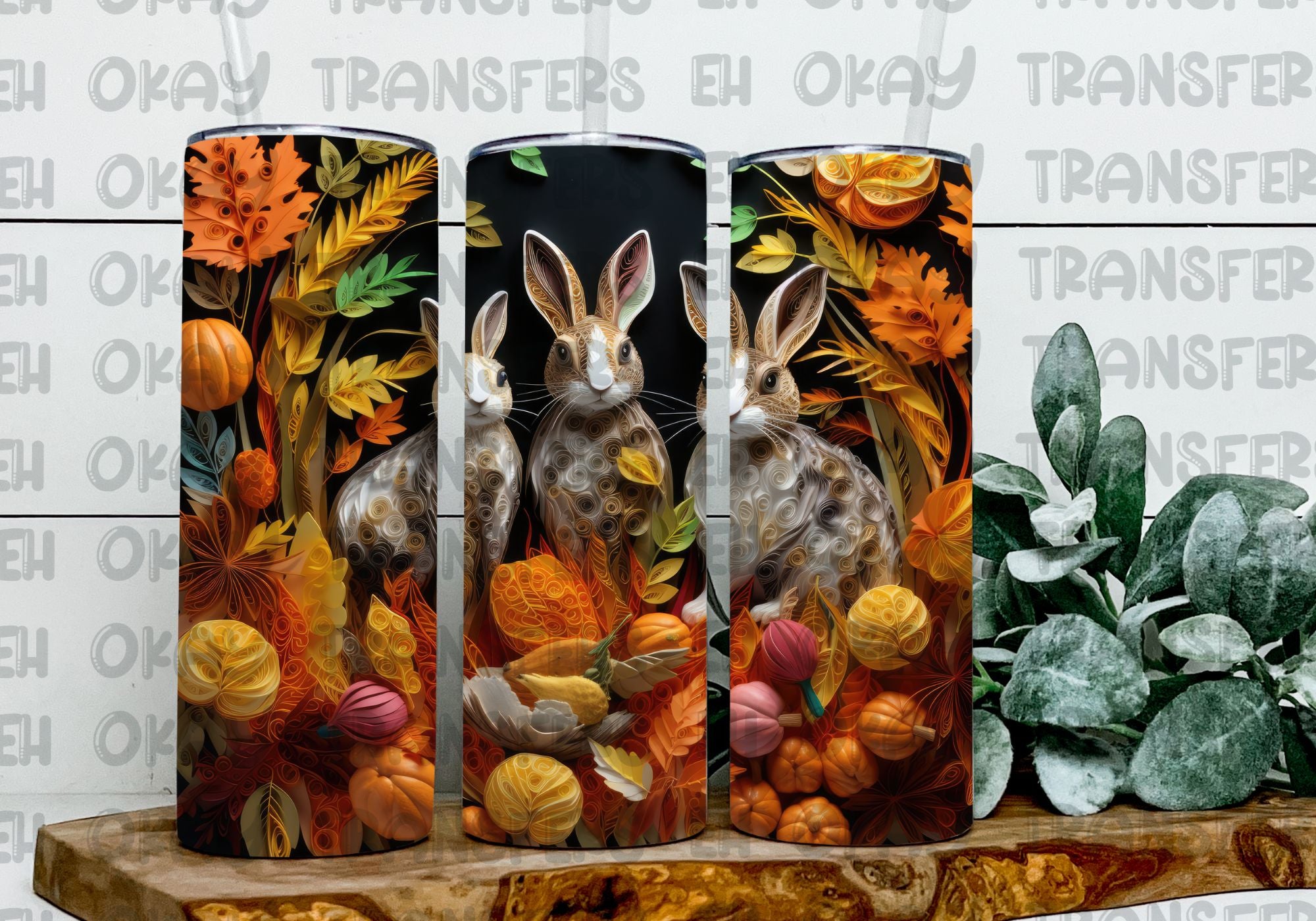 Brown Rabbits - Sublimation 20oz Skinny Straight Wrap – Eh Okay Transfers