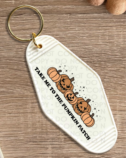 Take me to the pumpkin patch - UV DTF Keychain Decal