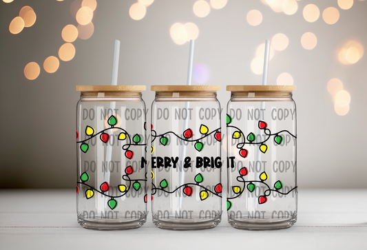 Merry and Bright Wrap 16oz - UV DTF