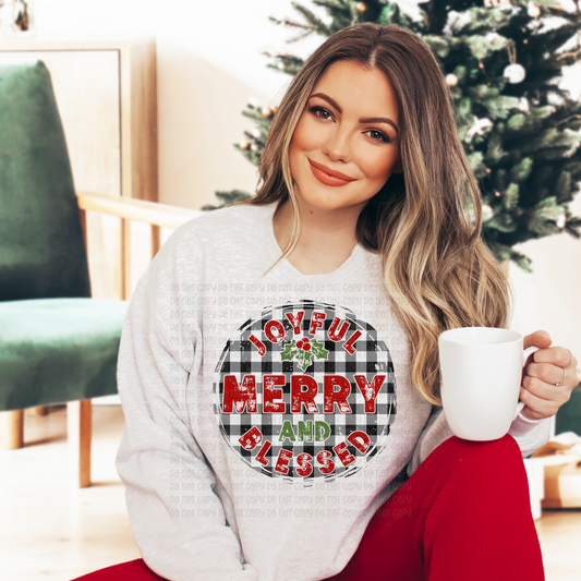 Joyful Merry and Blessed - DTF