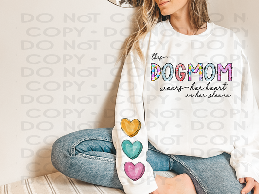 This Dogmom wears her heart on her sleeve - DTF **READ DESCRIPTION**
