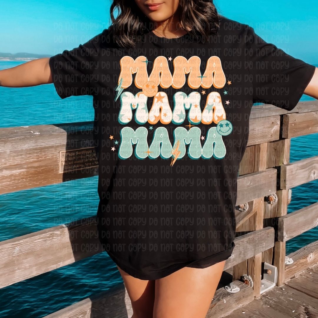 Retro Mama Stacked Distressed - DTF