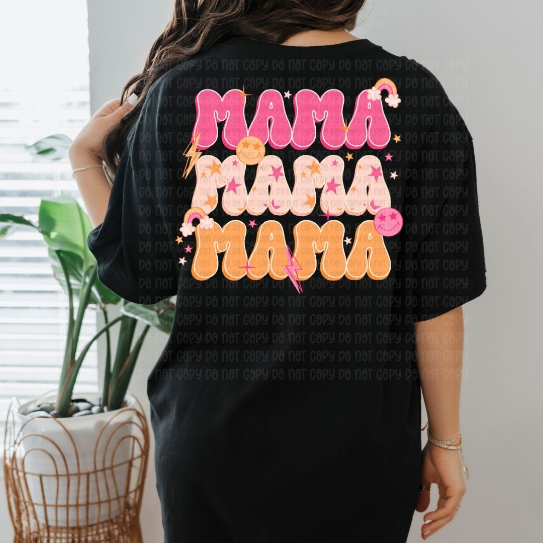 Retro Mama Stacked Pink - DTF