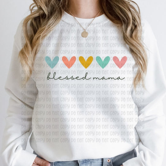 Blessed Mama Hearts - DTF