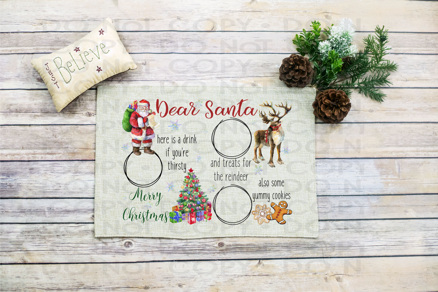 Dear Santa Placemat - DTF