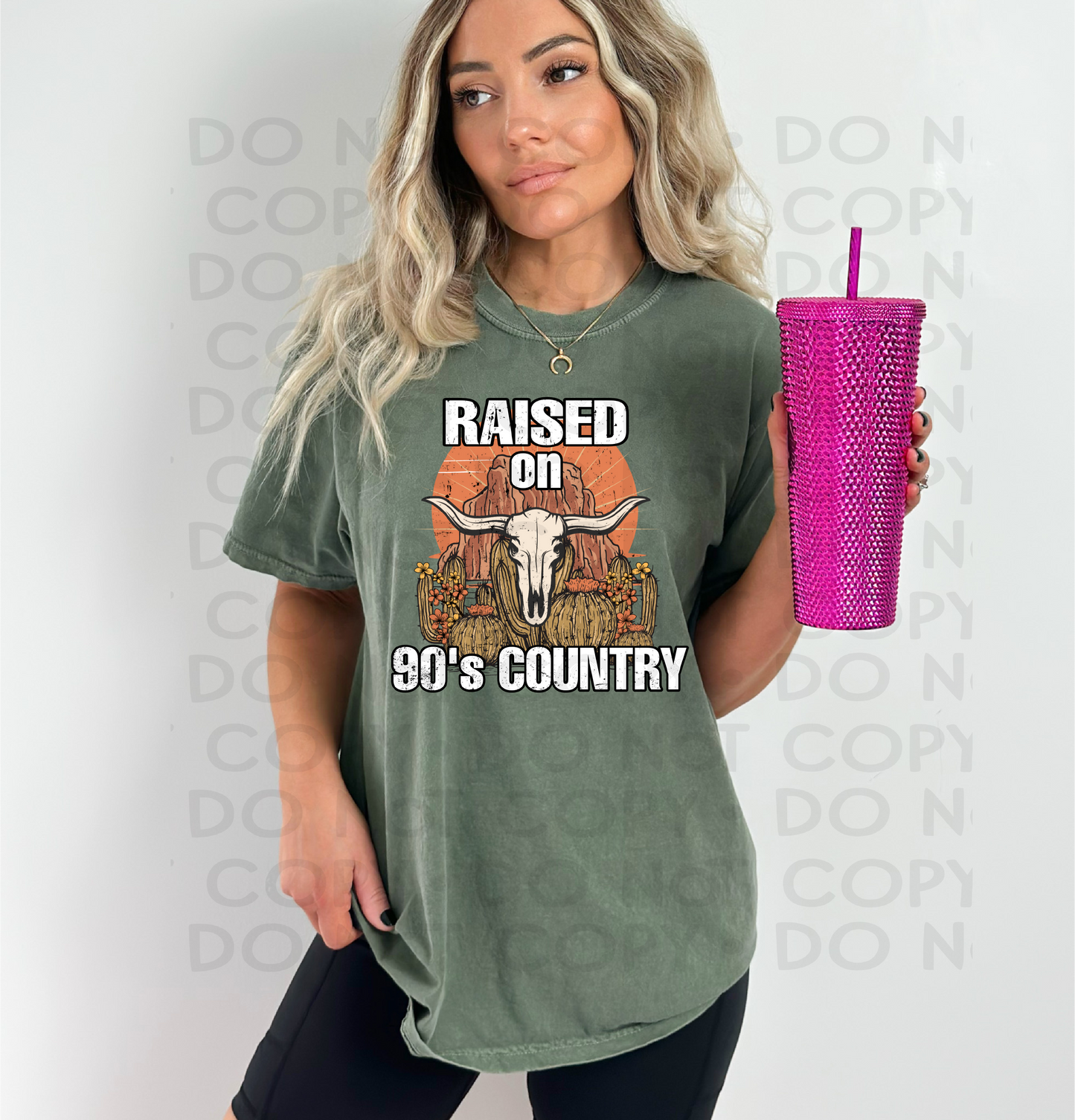 Raised on 90s country in white - DTF