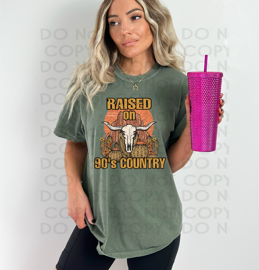 Raised on 90s country in orange - DTF