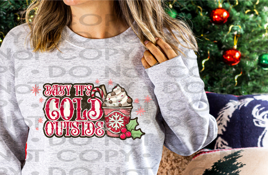 Baby its cold outside distressed - DTF