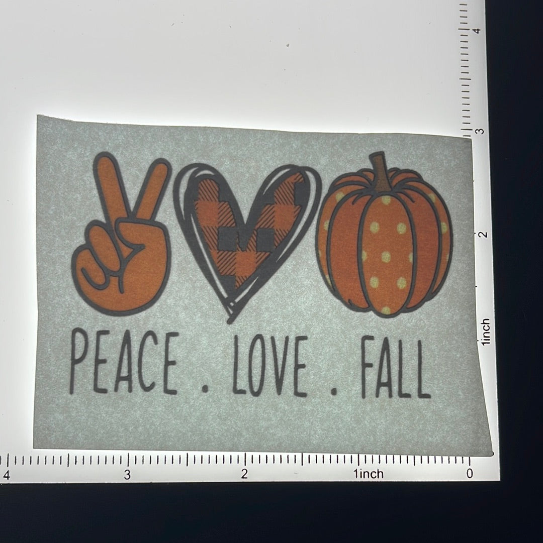 Peace love fall plaid heart - Screen Print - 2 for $1